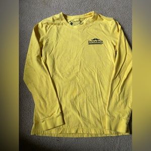 Dutch Bros yellow long sleeve w/pink windmills